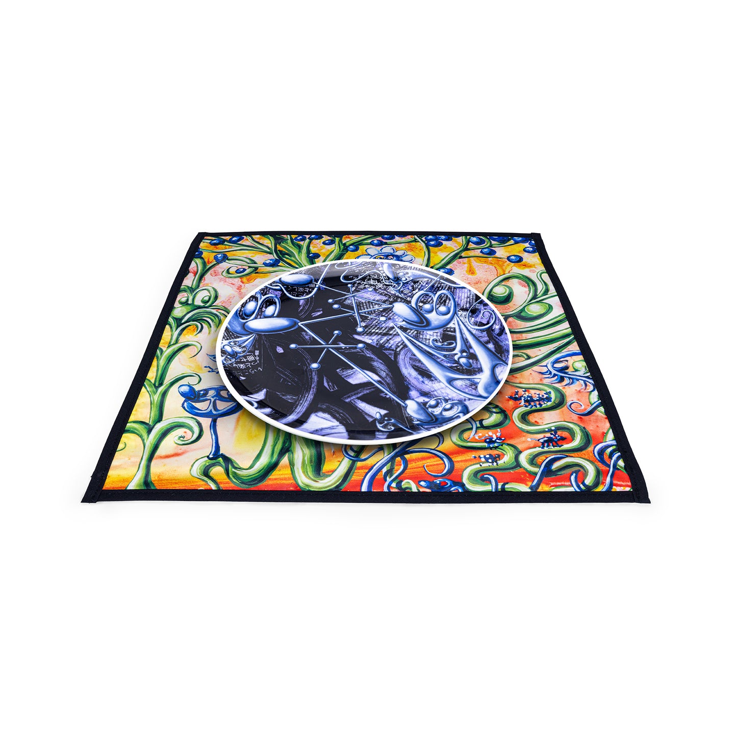 Kenny Scharf plate and napkin set